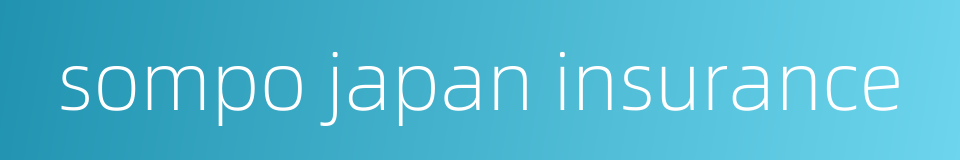 sompo japan insurance的同义词