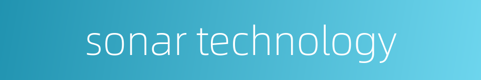 sonar technology的同义词