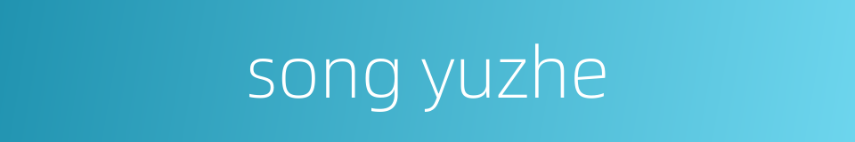 song yuzhe的同义词