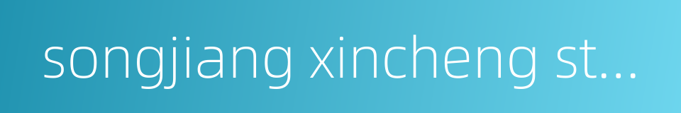 songjiang xincheng station的同义词
