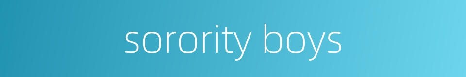 sorority boys的同义词