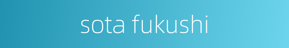 sota fukushi的同义词