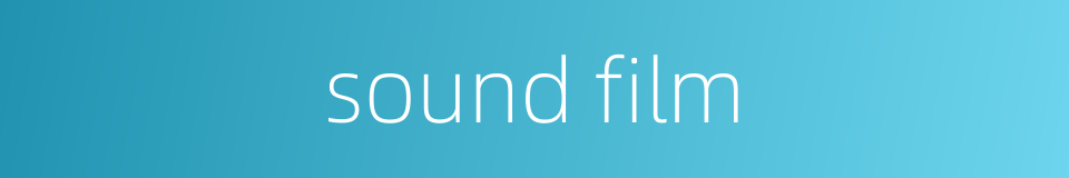 sound film的同义词