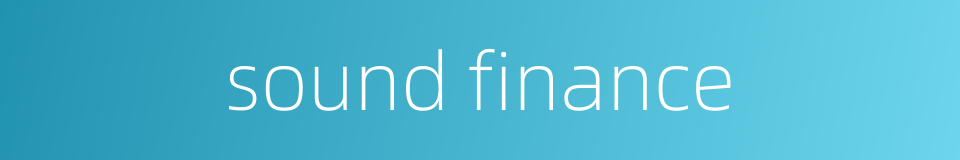 sound finance的同义词
