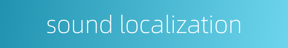 sound localization的同义词