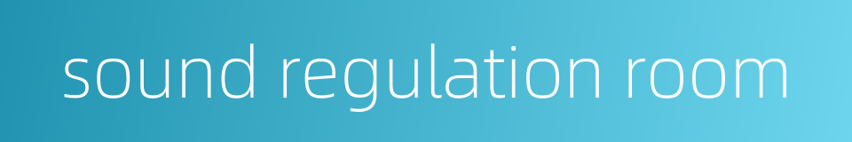 sound regulation room的同义词