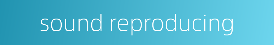 sound reproducing的同义词