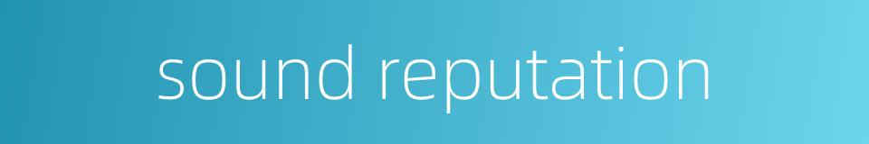 sound reputation的同义词