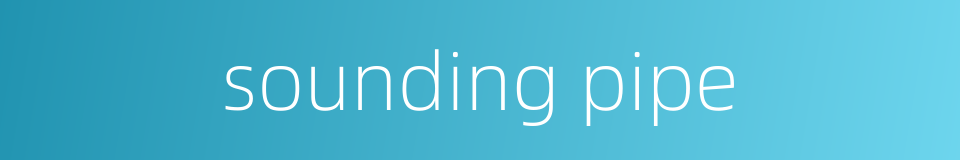 sounding pipe的同义词