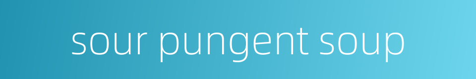 sour pungent soup的同义词