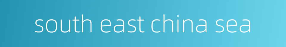 south east china sea的同义词