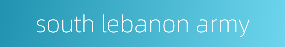 south lebanon army的同义词