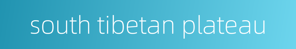 south tibetan plateau的同义词