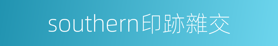 southern印跡雜交的同義詞