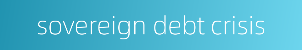 sovereign debt crisis的同义词
