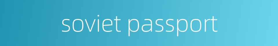 soviet passport的同义词