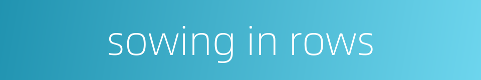 sowing in rows的同义词