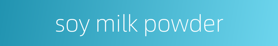 soy milk powder的同义词