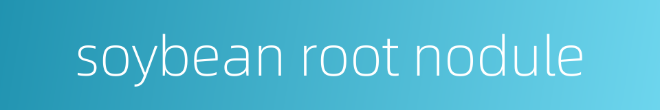 soybean root nodule的同义词