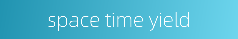 space time yield的同义词