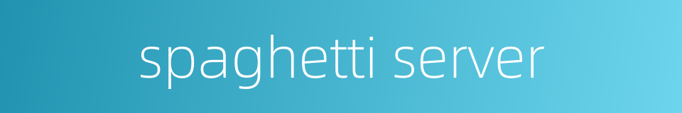 spaghetti server的同义词