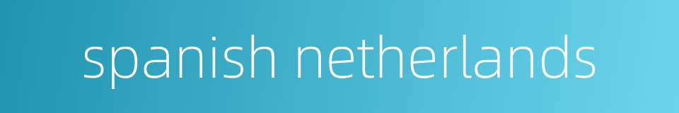 spanish netherlands的同义词