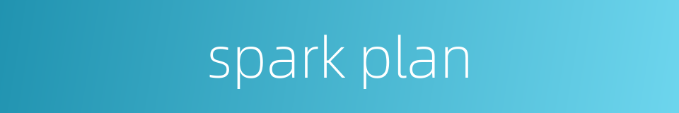 spark plan的同义词