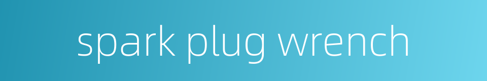 spark plug wrench的同义词