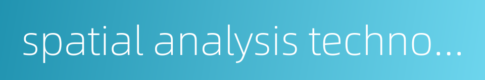 spatial analysis technology的同义词
