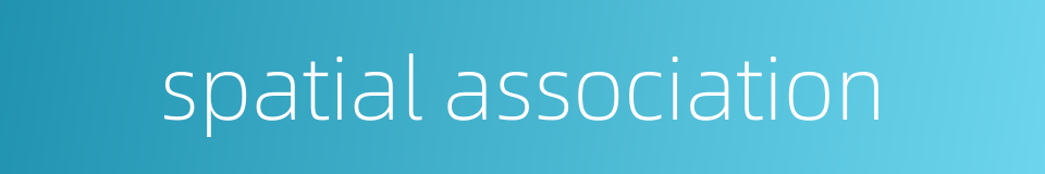 spatial association的同义词