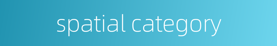 spatial category的同义词