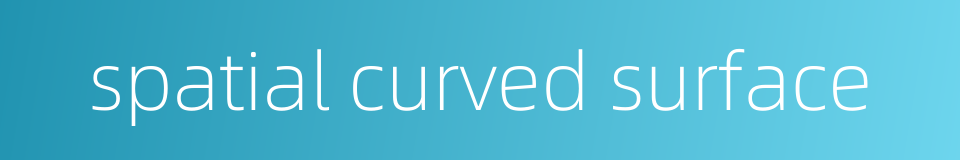 spatial curved surface的同义词