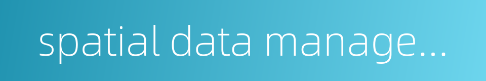 spatial data management的同义词