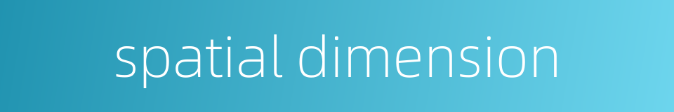 spatial dimension的同义词