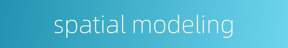 spatial modeling的同义词