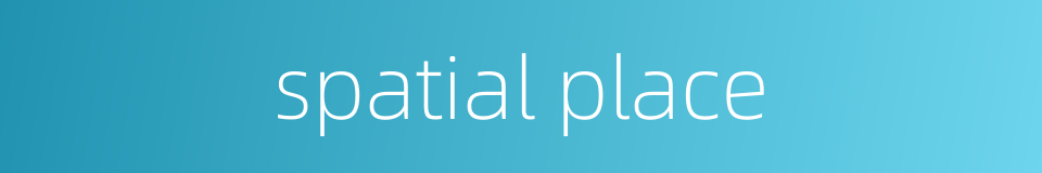 spatial place的同义词