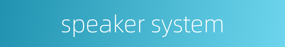 speaker system的同义词