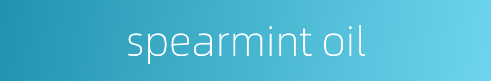 spearmint oil的同义词