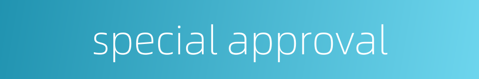 special approval的同义词