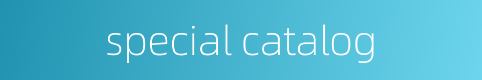 special catalog的同义词