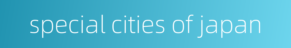 special cities of japan的同义词