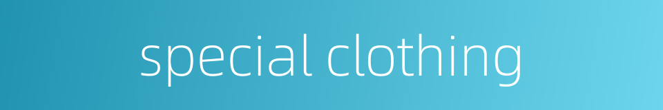 special clothing的同义词