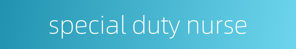 special duty nurse的同义词