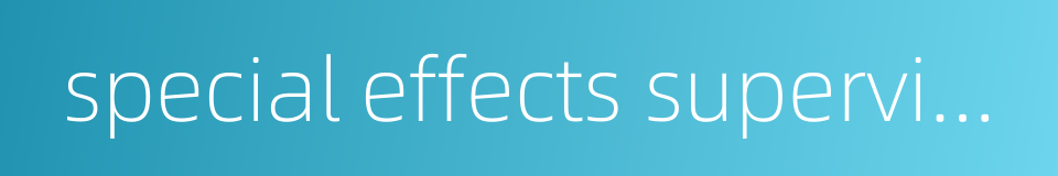 special effects supervisor的同义词