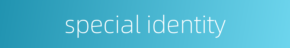 special identity的同义词