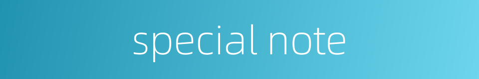 special note的同义词