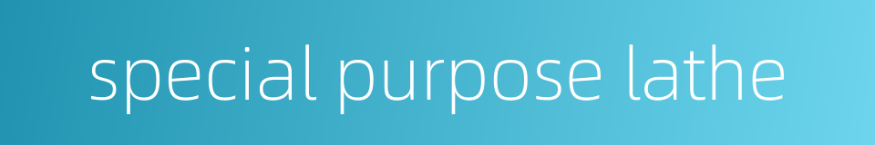 special purpose lathe的同义词