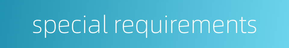special requirements的同义词
