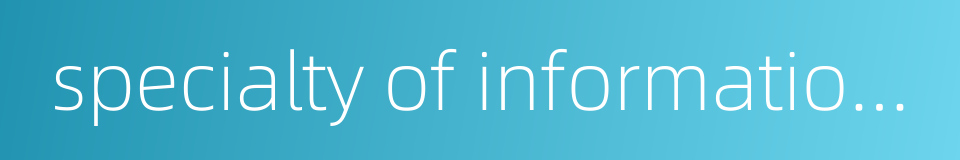 specialty of information technology的同义词