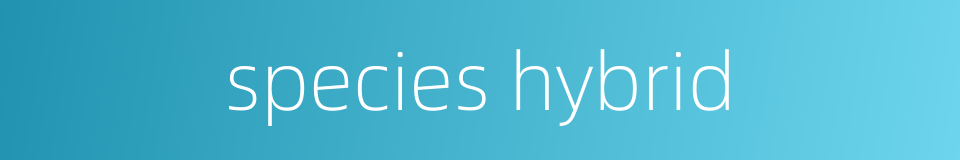 species hybrid的同义词